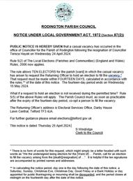 Notice of a Casual Vacancy